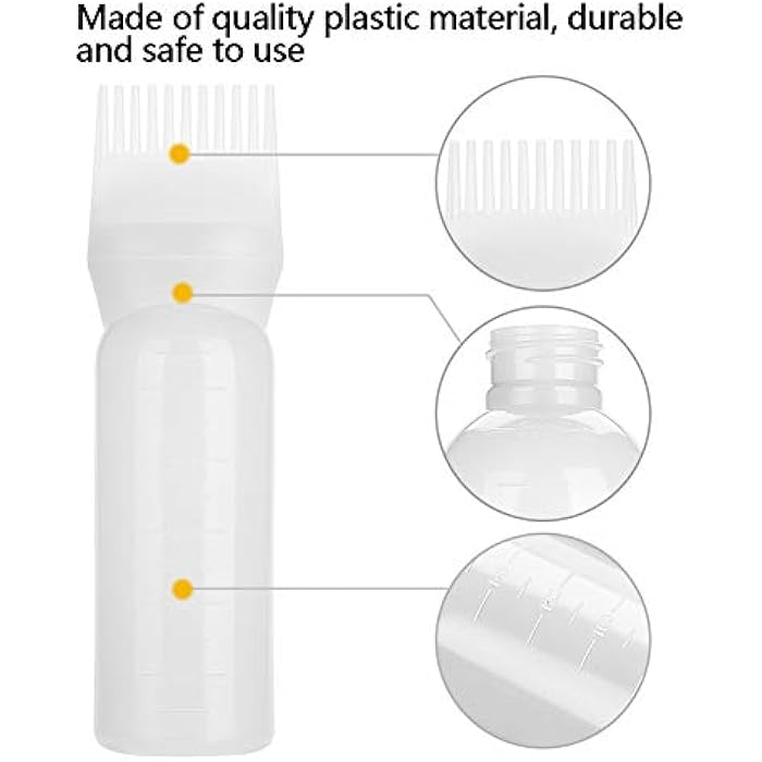 Sonew Root Comb Applicator Bottle for Hair Dye (3 Colors: White, Pink, Purple) - 160ml Capacity - Hair Coloring & Dyeing - Plastic Material - Reusable - Unique Design with Attached Comb - Image 4